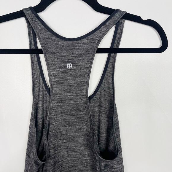 Lululemon Womens 2 Heather Gray Spacedye Racerback Scoop Neck Tank Top Workout - Picture 5 of 6